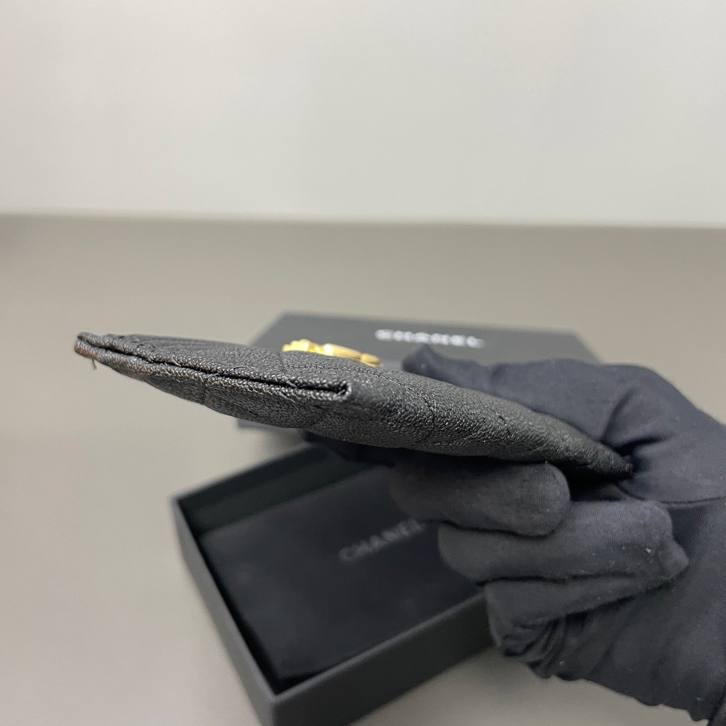Chanel Black Boy Card Holder
