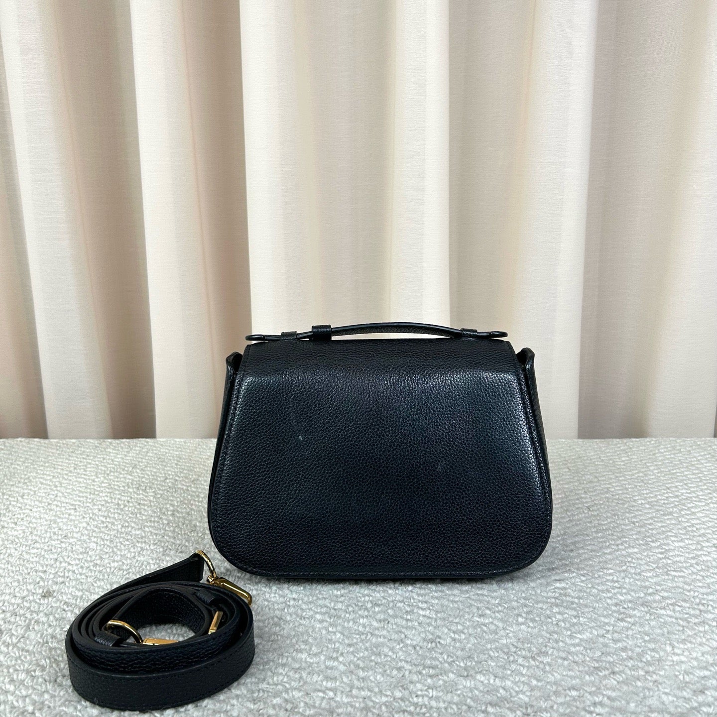 Louis Vuitton Vivienne Black Grained Leather Messenger Bag