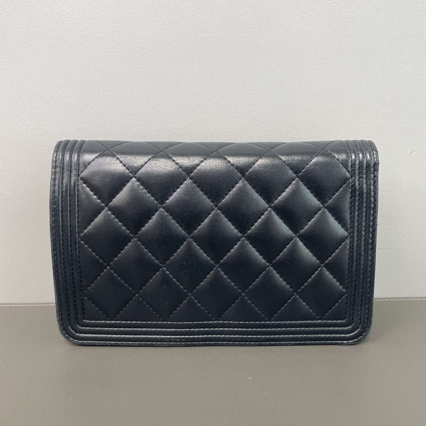 Chanel Black Lambskin Boy Wallet
