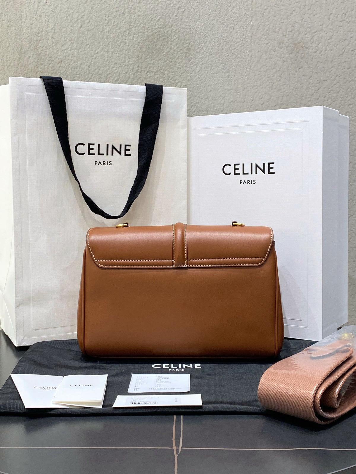 Celine Teen Soft 16, Tan Calfskin Leather