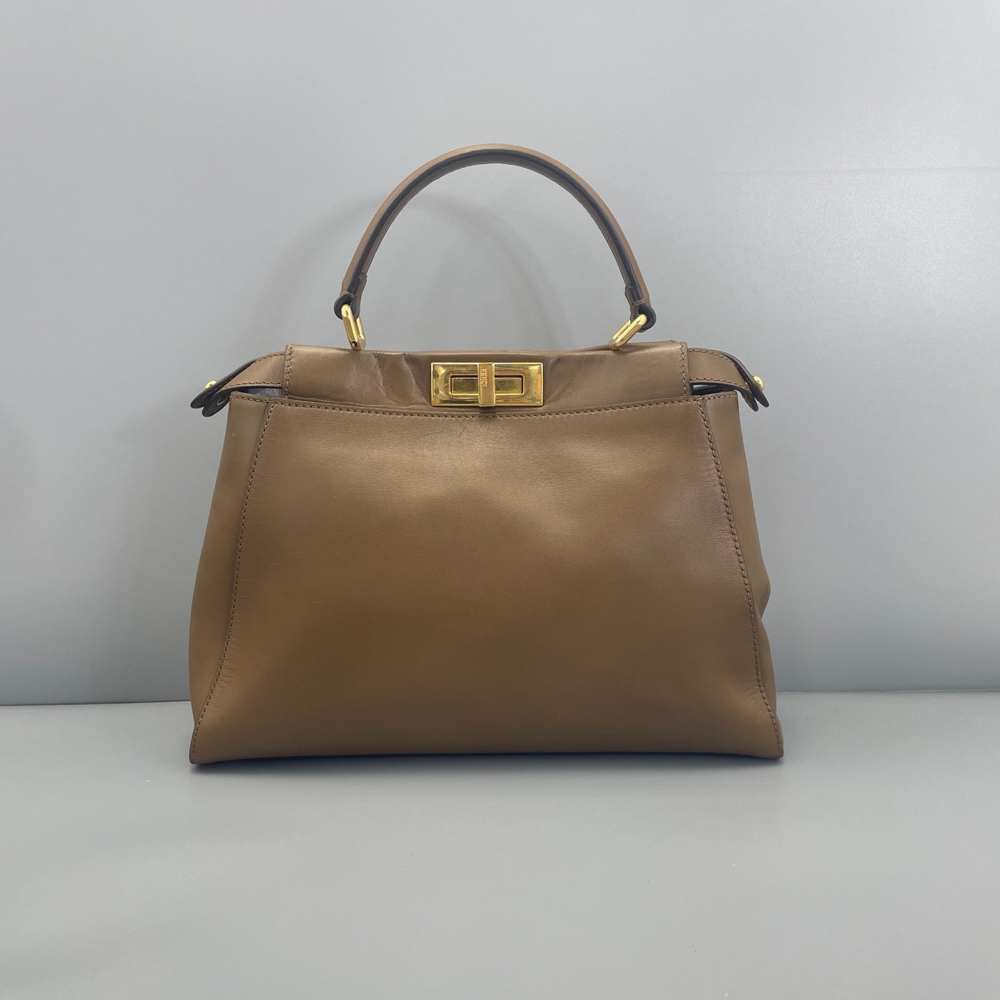 Fendi Brown Smooth Leather Peekaboo Medium