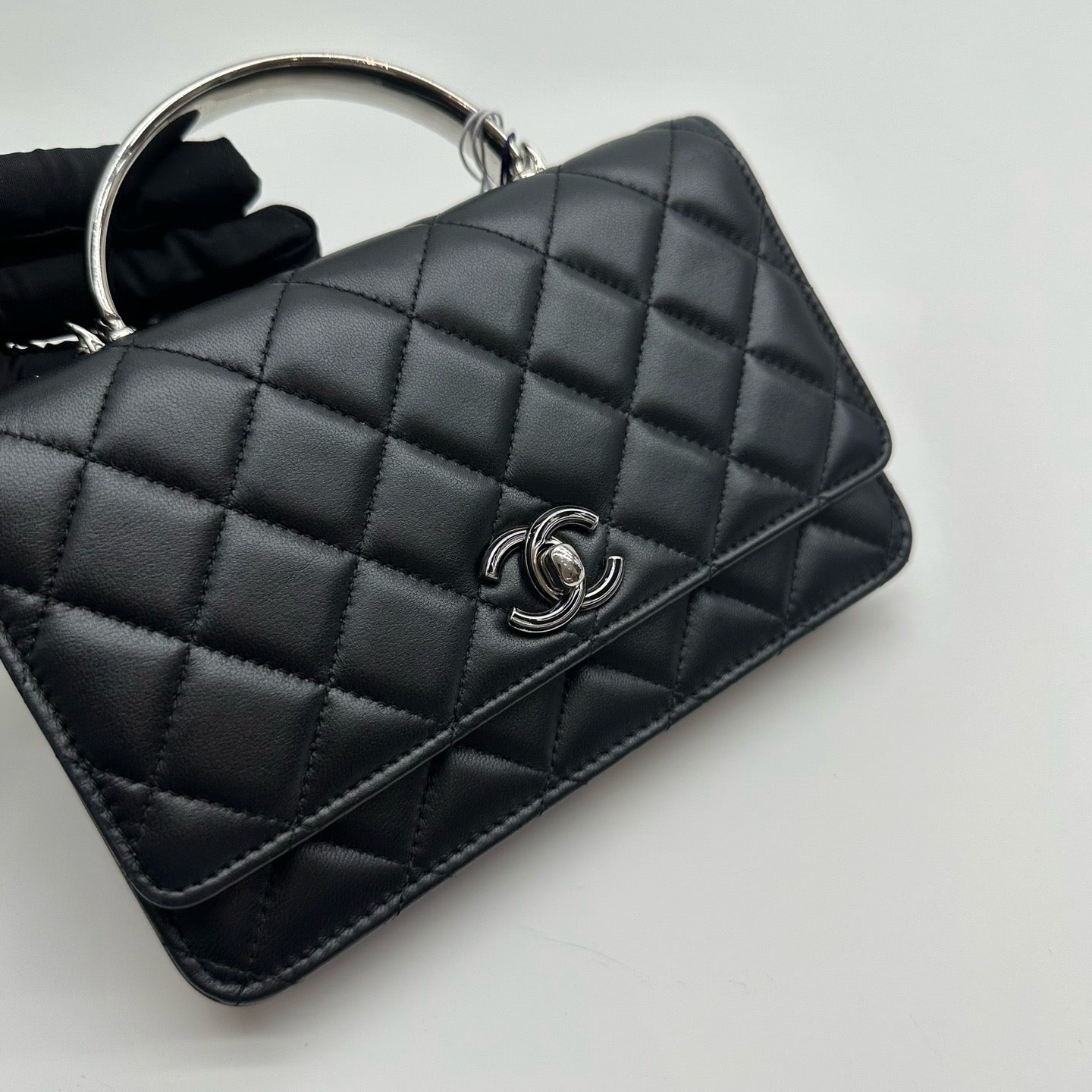Chanel Black WOC with Handle Silver Hardware
