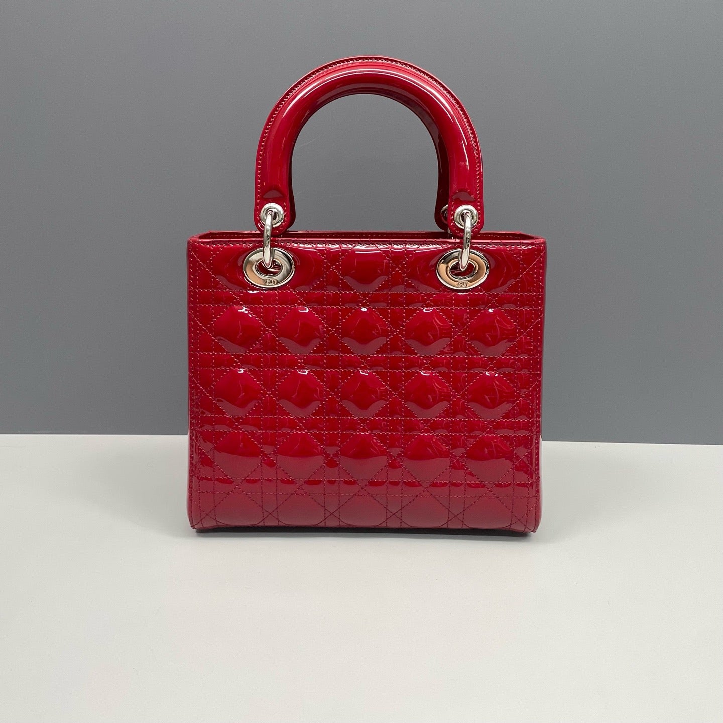 Dior Large Lady Dior Handbag in Red Patent