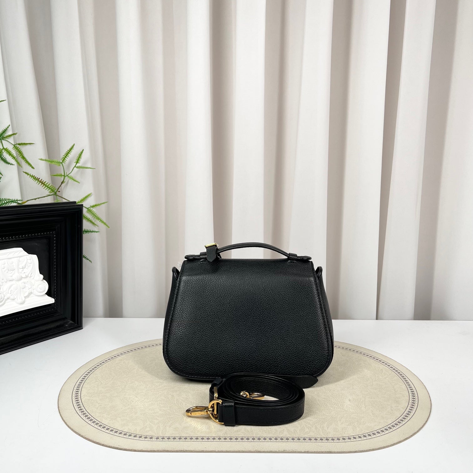 Louis Vuitton Vivienne Black Leather Messenger Bag