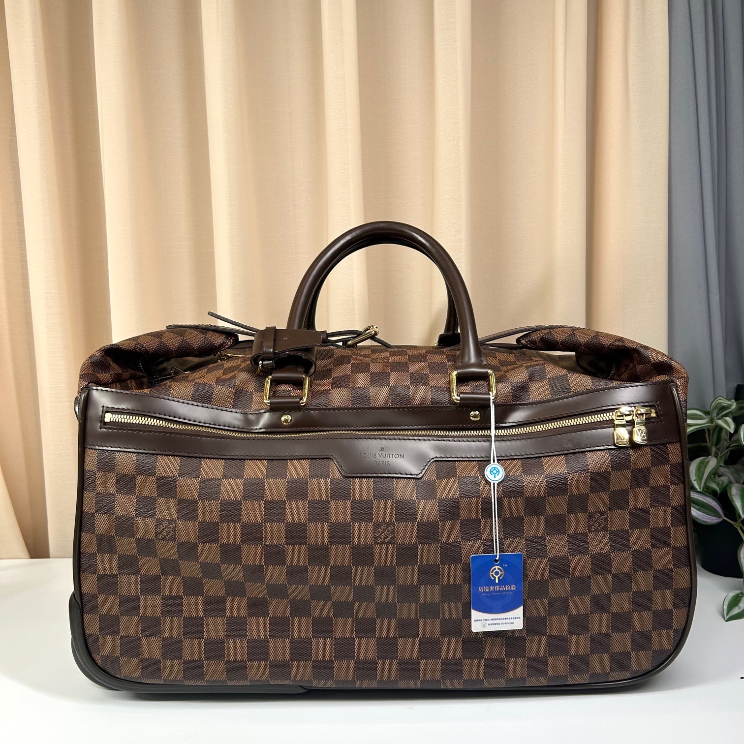 Louis Vuitton Damier Ebene Rolling Travel Duffle Bag