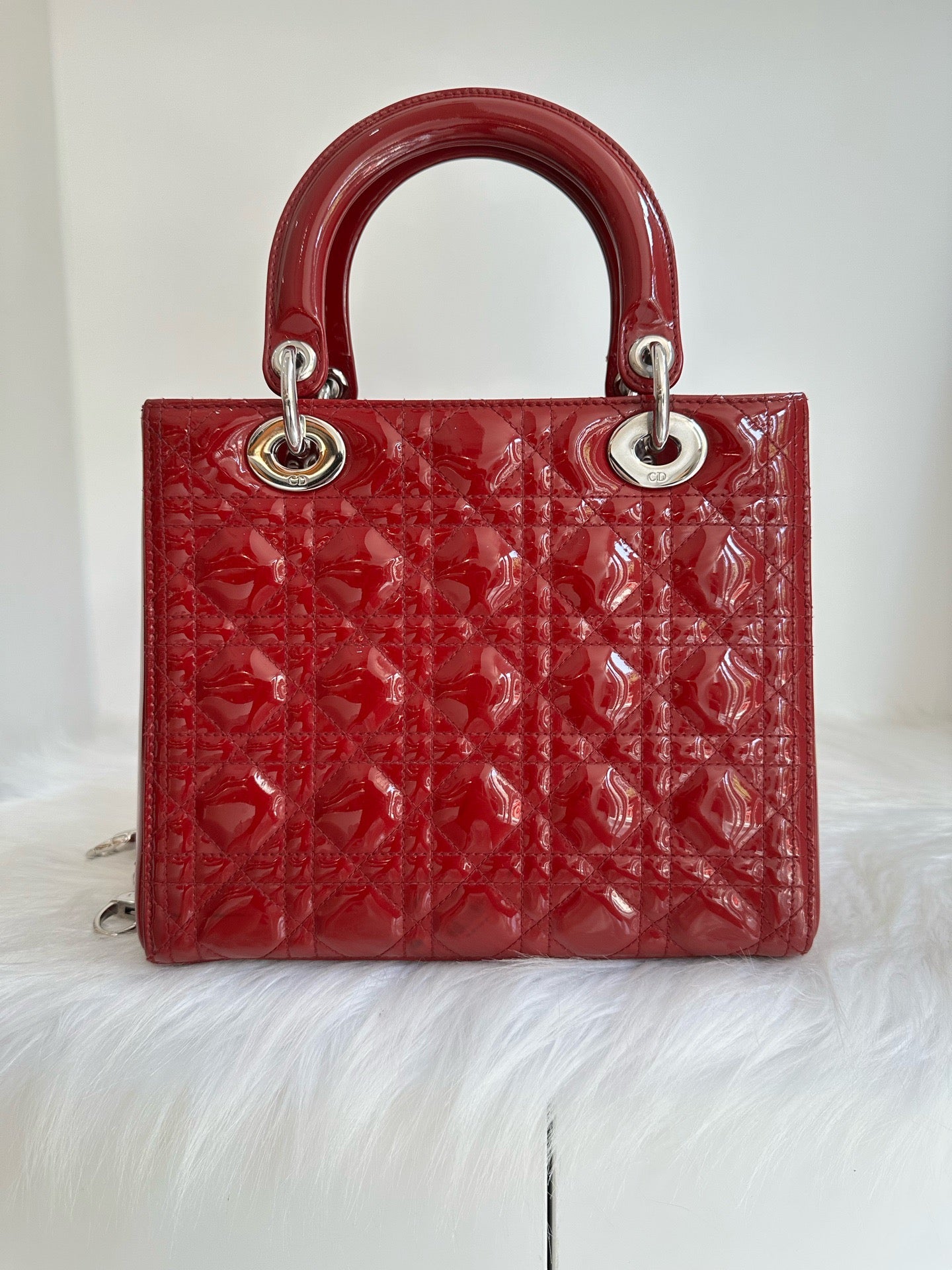 Christian Dior Lady Dior Medium Red
