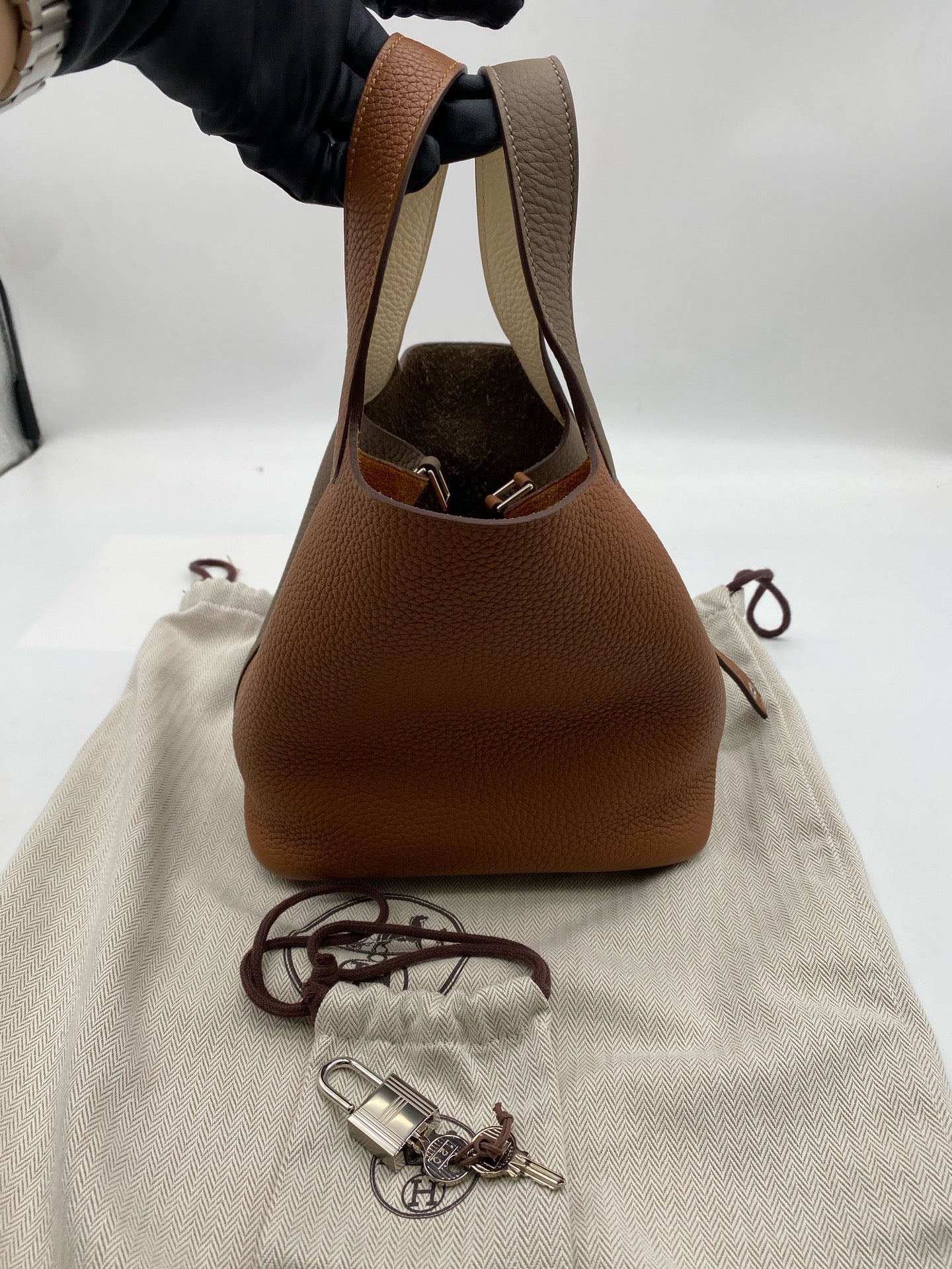 Hermès Picotin Lock 18 Bucket Bag Tri-Color Elephant Grey