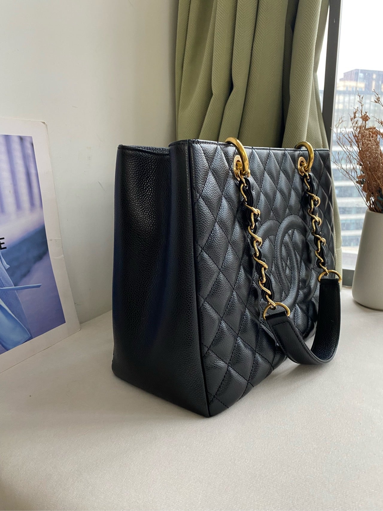 Chanel GST Black Caviar Leather