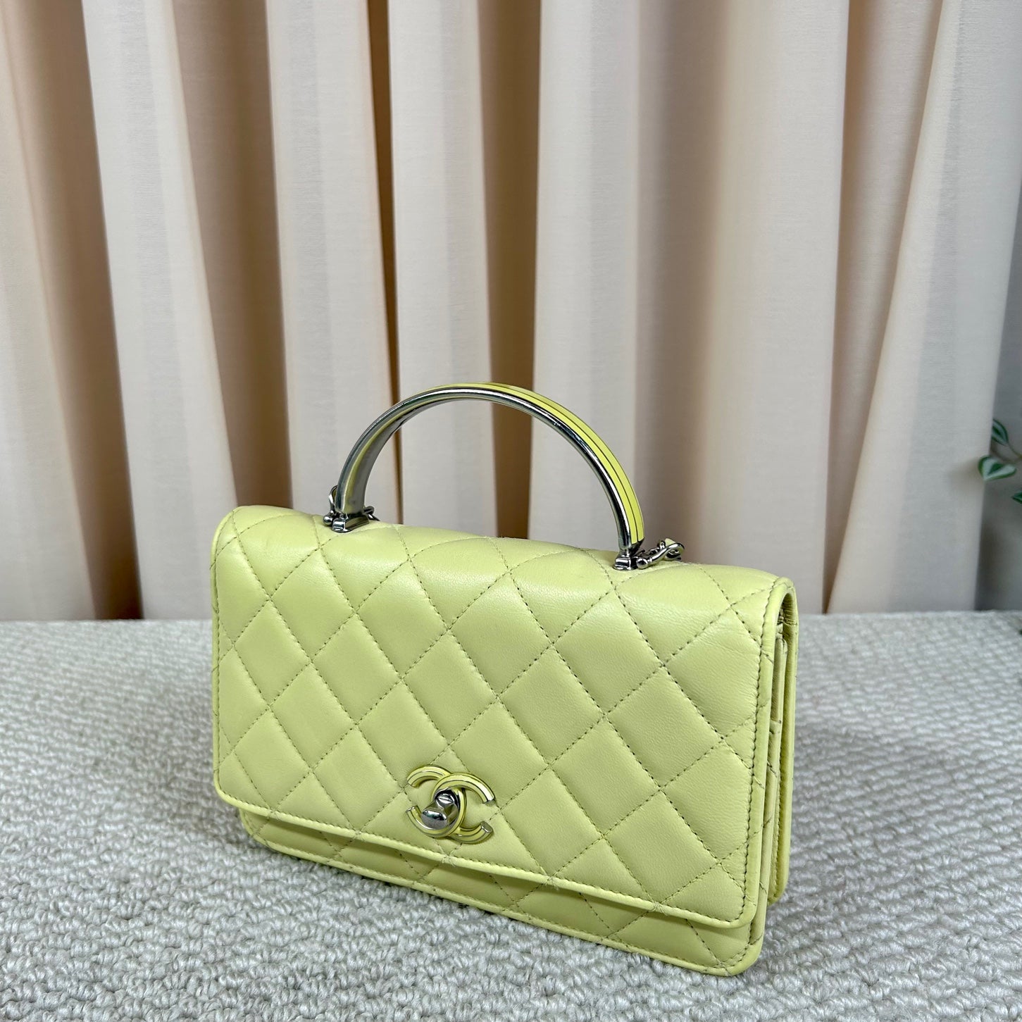 Chanel Mini Top Handle Flap Yellow
