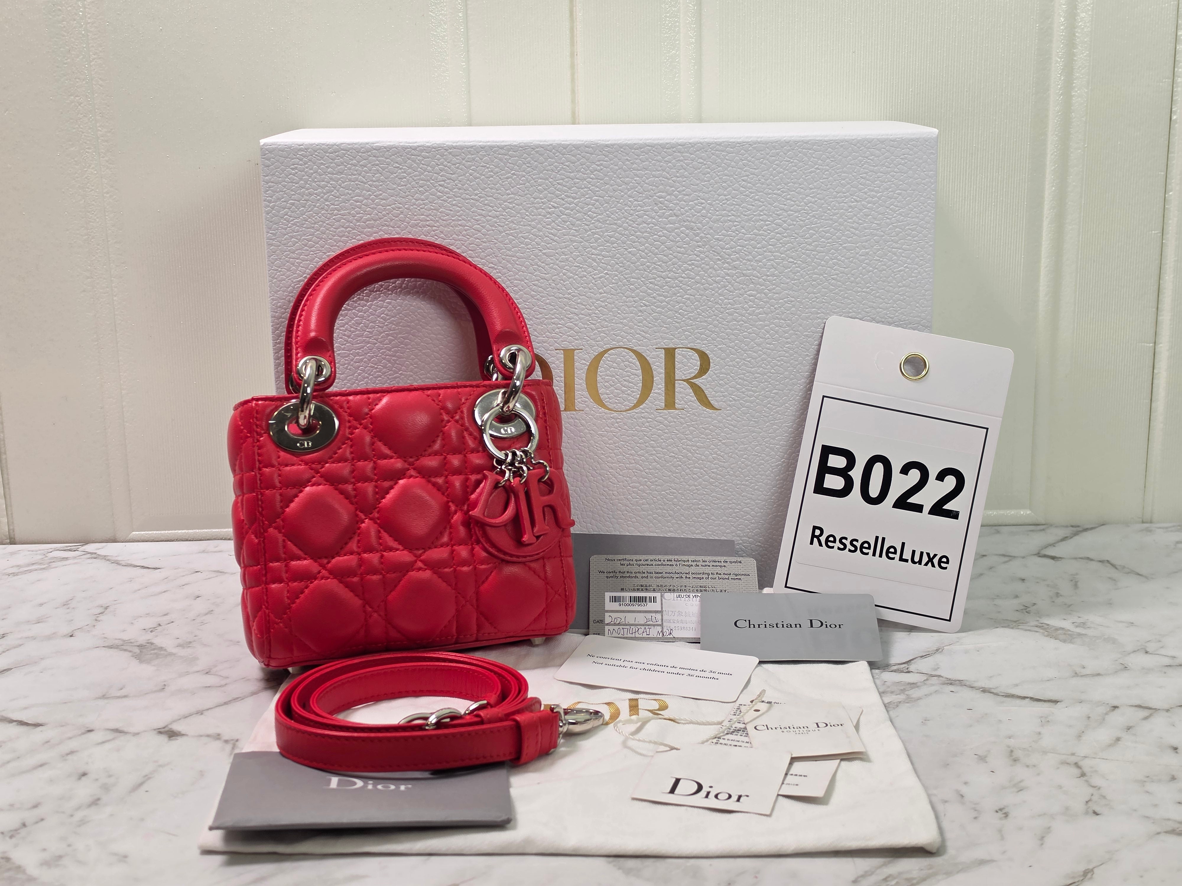 Dior Lady Dior Super Mini Nano Red