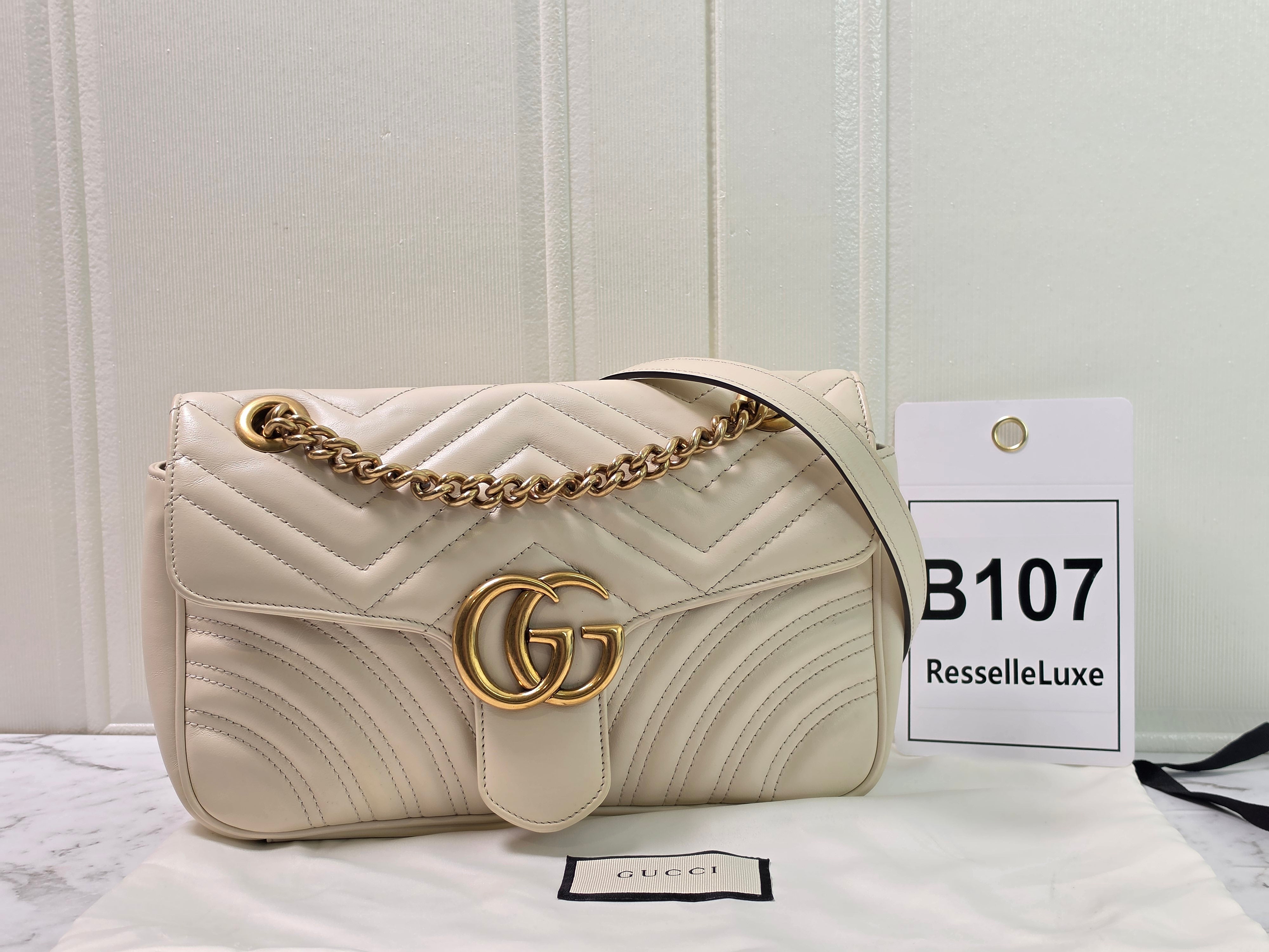 Gucci GG Marmont Flap Medium White