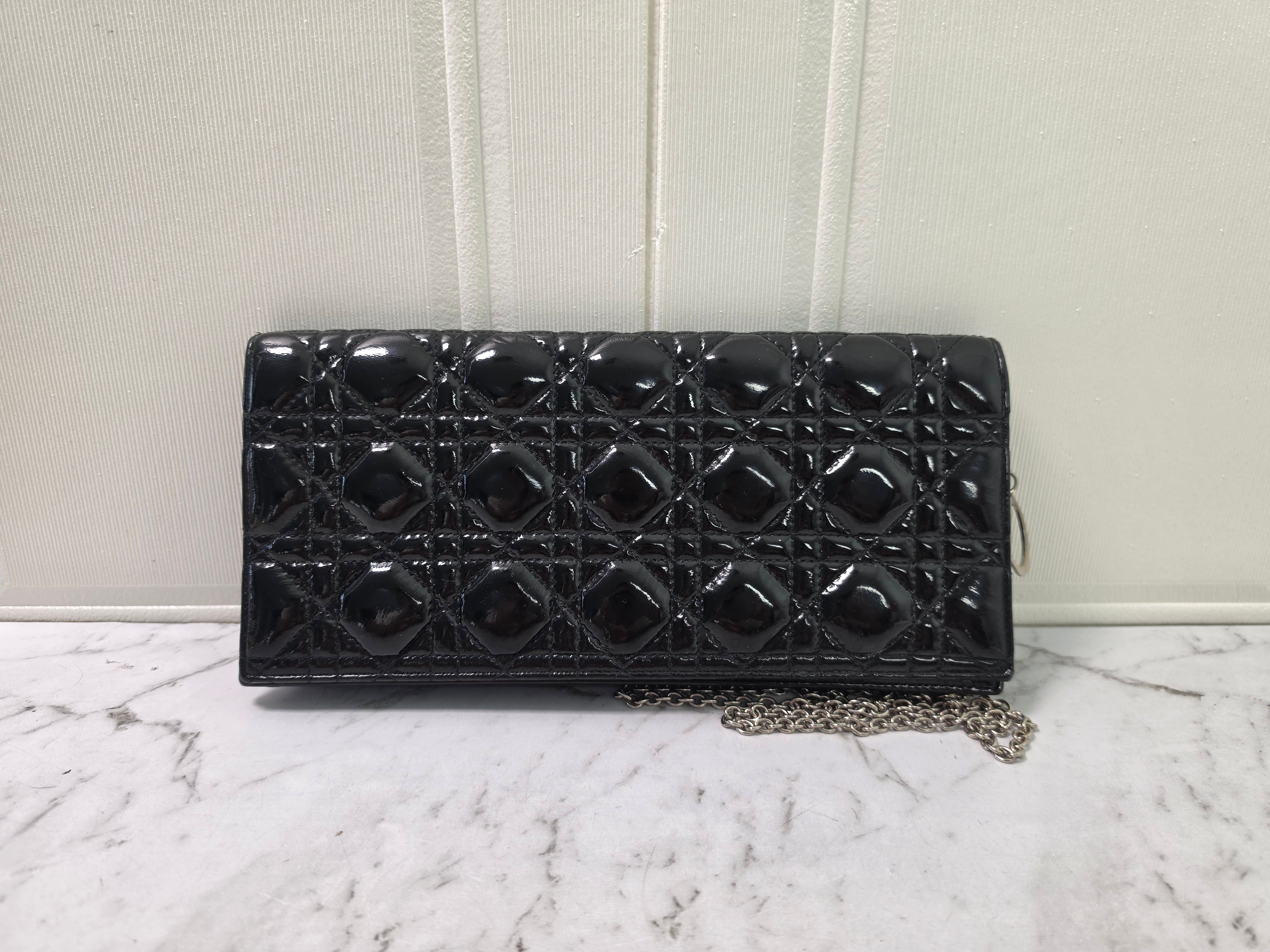 Dior Patent Leather Clutch Black