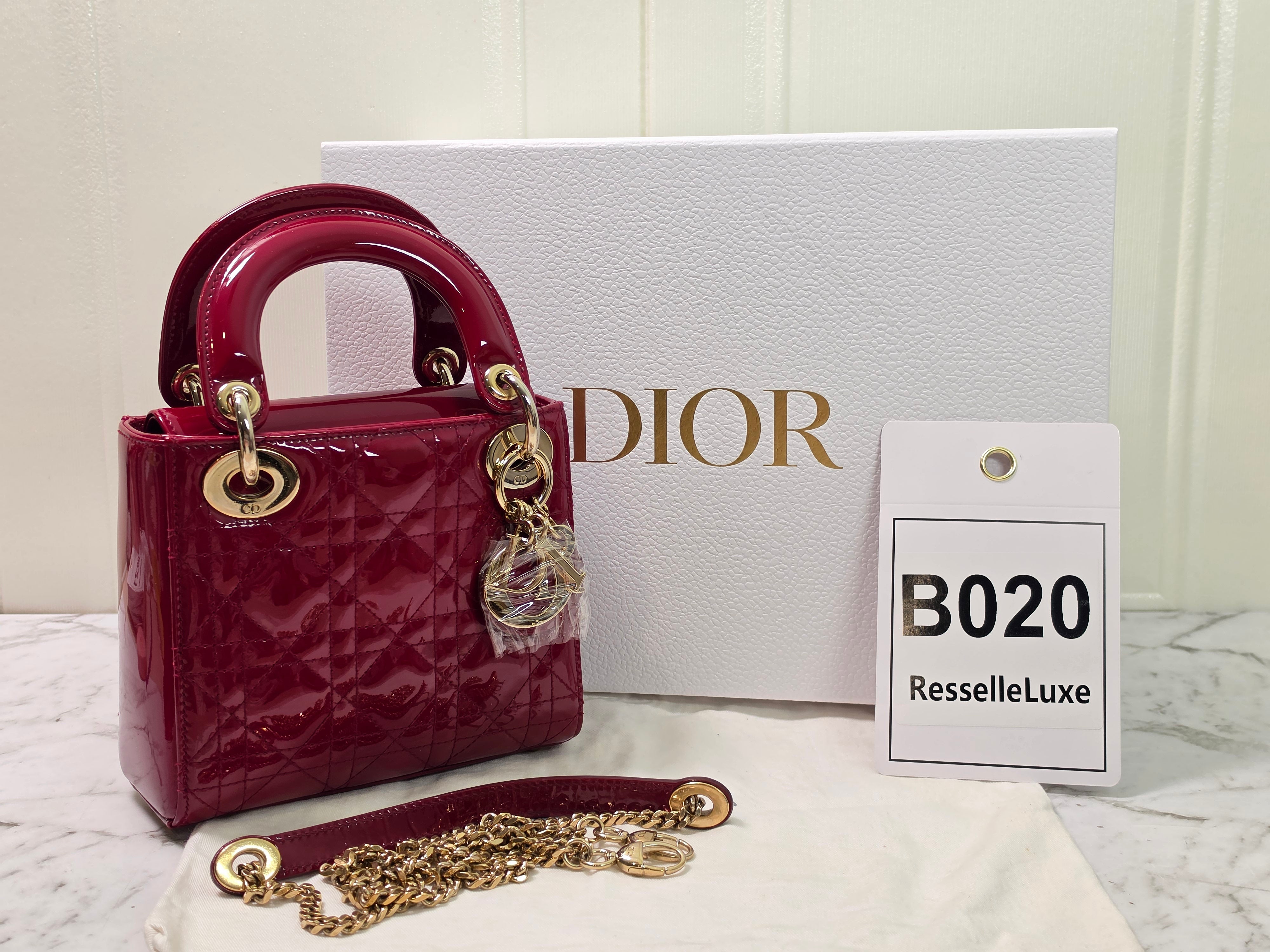 Dior Lady Dior Mini Patent Leather