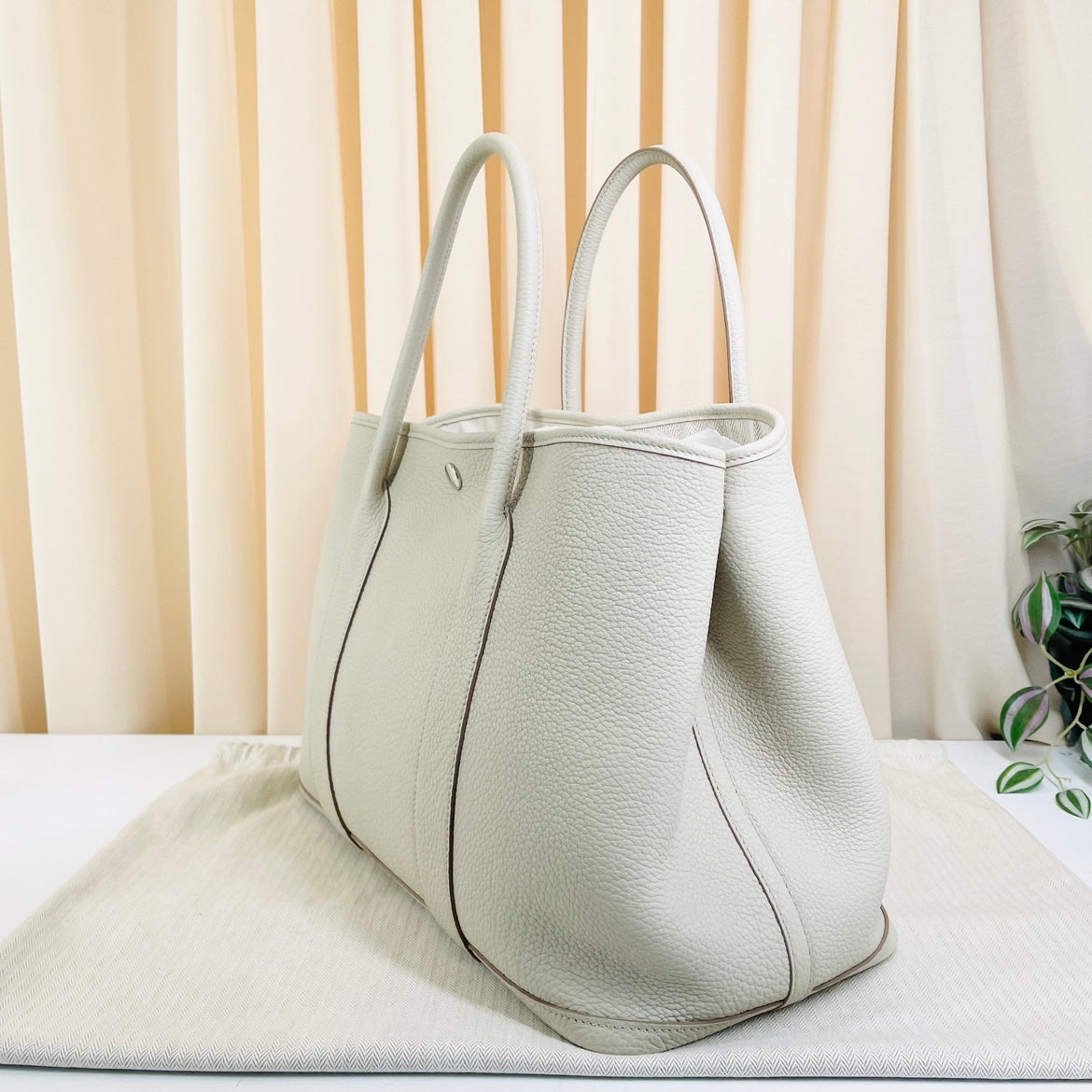 Hermès Garden Party 36 Craie Togo Leather