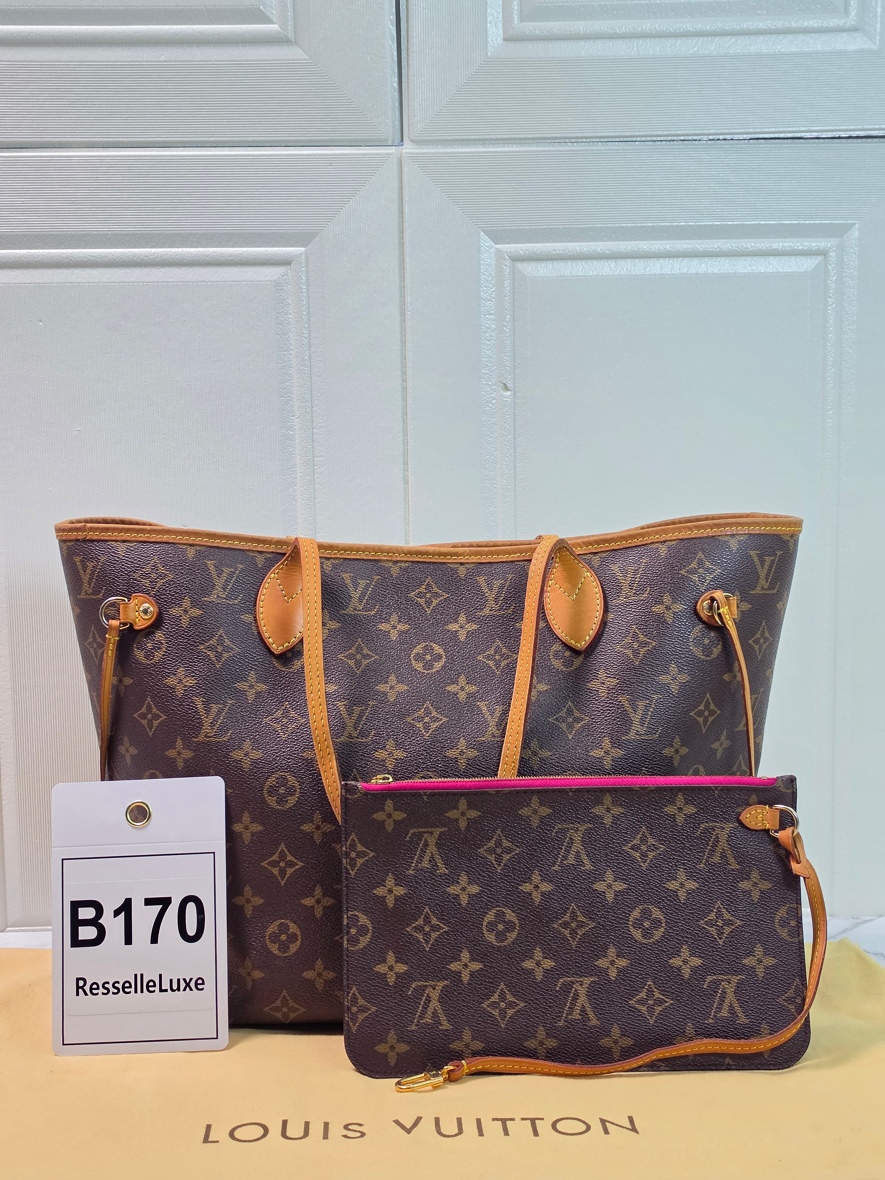 Louis Vuitton Neverfull MM Monogram Canvas Tote with Pouch