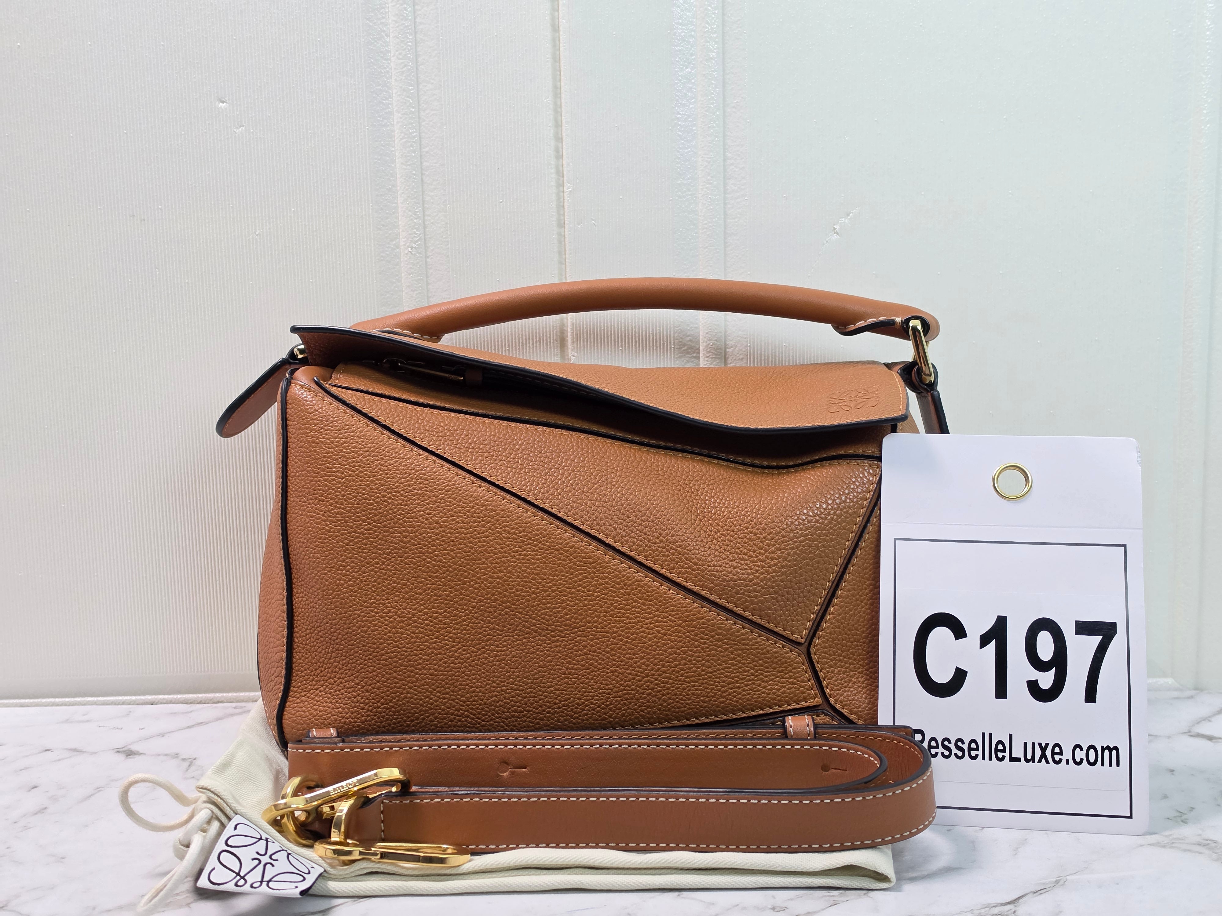 Loewe Puzzle Small Tan Leather Crossbody Bag