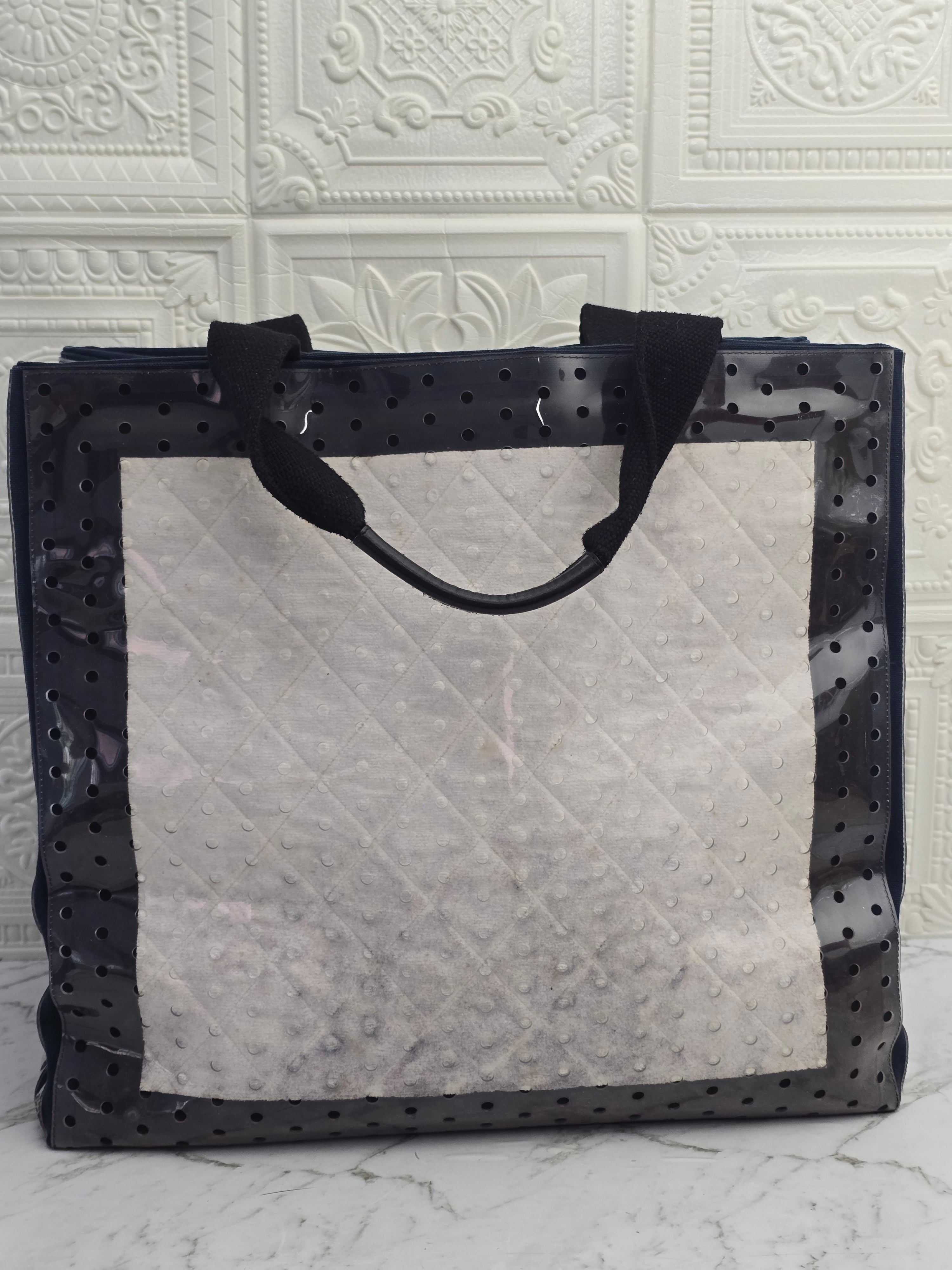Chanel Perforated PVC Quilted CC Logo Tote
