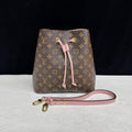 Louis Vuitton Neonoe MM Monogram Rose Ballerine Bucket Bag (2020, Microchip)