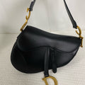Dior Saddle Medium Bag, Black Smooth Calfskin Leather