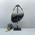 Dior Black Grained Calfskin Mini Saddle