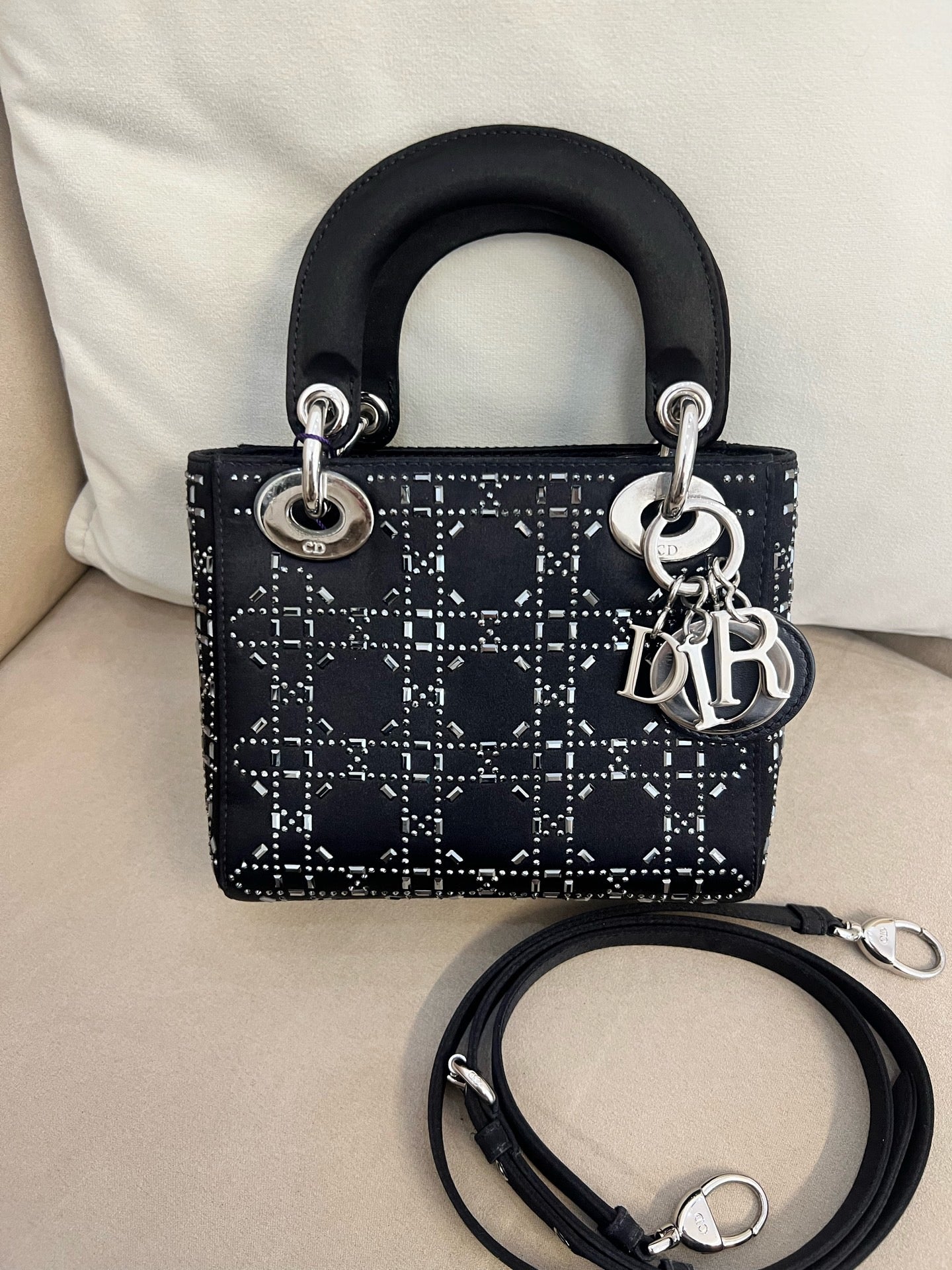 Lady Dior Satin Black Mini