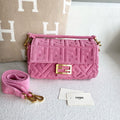 Fendi Baguette, Pink Terry Cloth FF Embossed Fabric