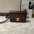 Celine Triomphe Medium Burgundy  Gold‑Tone Hardware