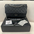 Chanel 2.55 Jumbo Black Quilted Calfskin Flap Bag