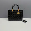 Christian Dior Lady Dior Large Black Patent