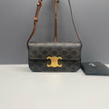 Celine Triomphe Shoulder Bag Triomphe Canvas Gold Hardware