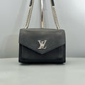 Louis Vuitton Black Leather Lockme Chain