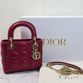 Dior Mini Lady Dior Burgundy Cannage Lambskin Handbag