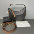 Celine Ava Triomphe Canvas & Tan Gold‑Tone Hardware