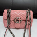Gucci GG Marmont Small Pink Silver Hardware