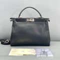 Fendi Black Smooth Leather Medium Peekaboo