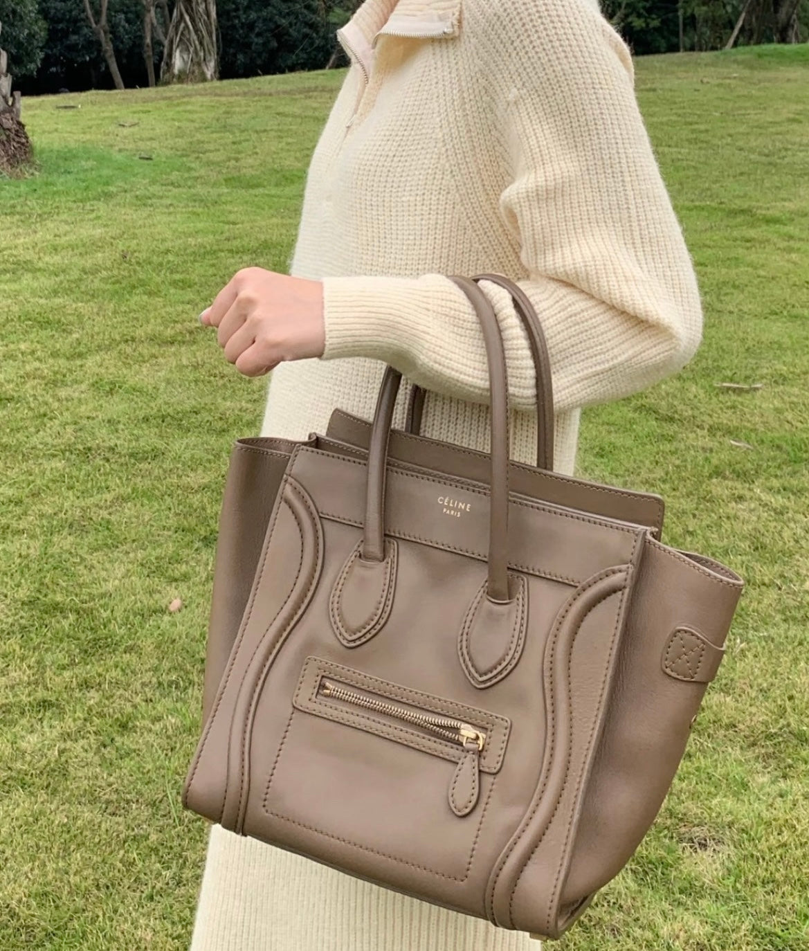 Celine Luggage Light Grey