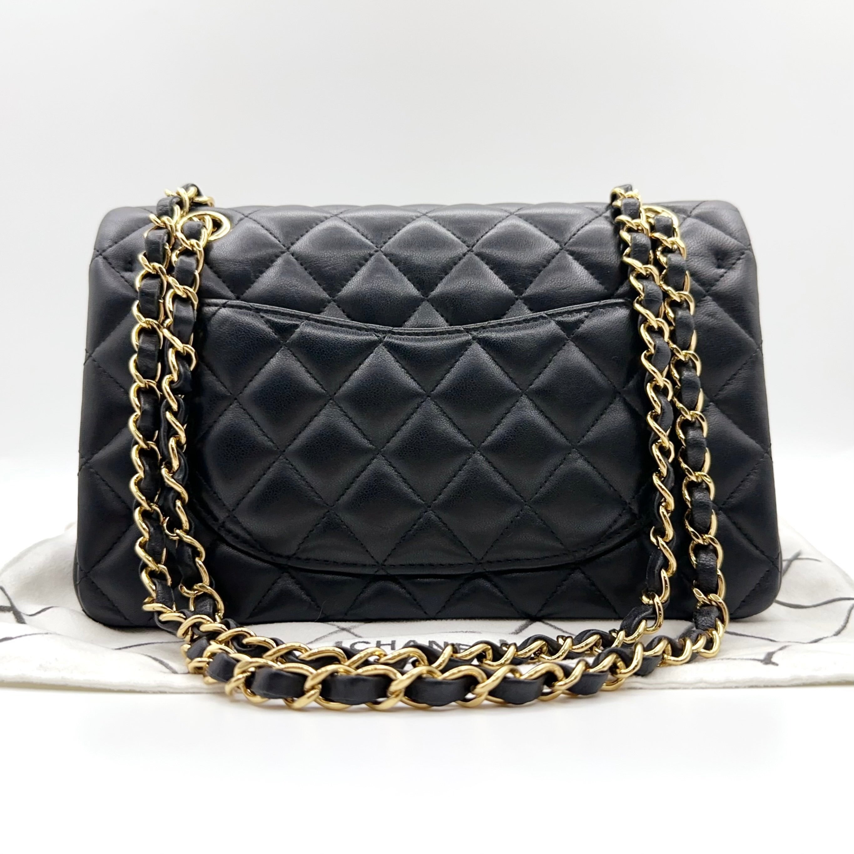 Chanel Small Black & Gold Sheepskin Bag (Serial 31)