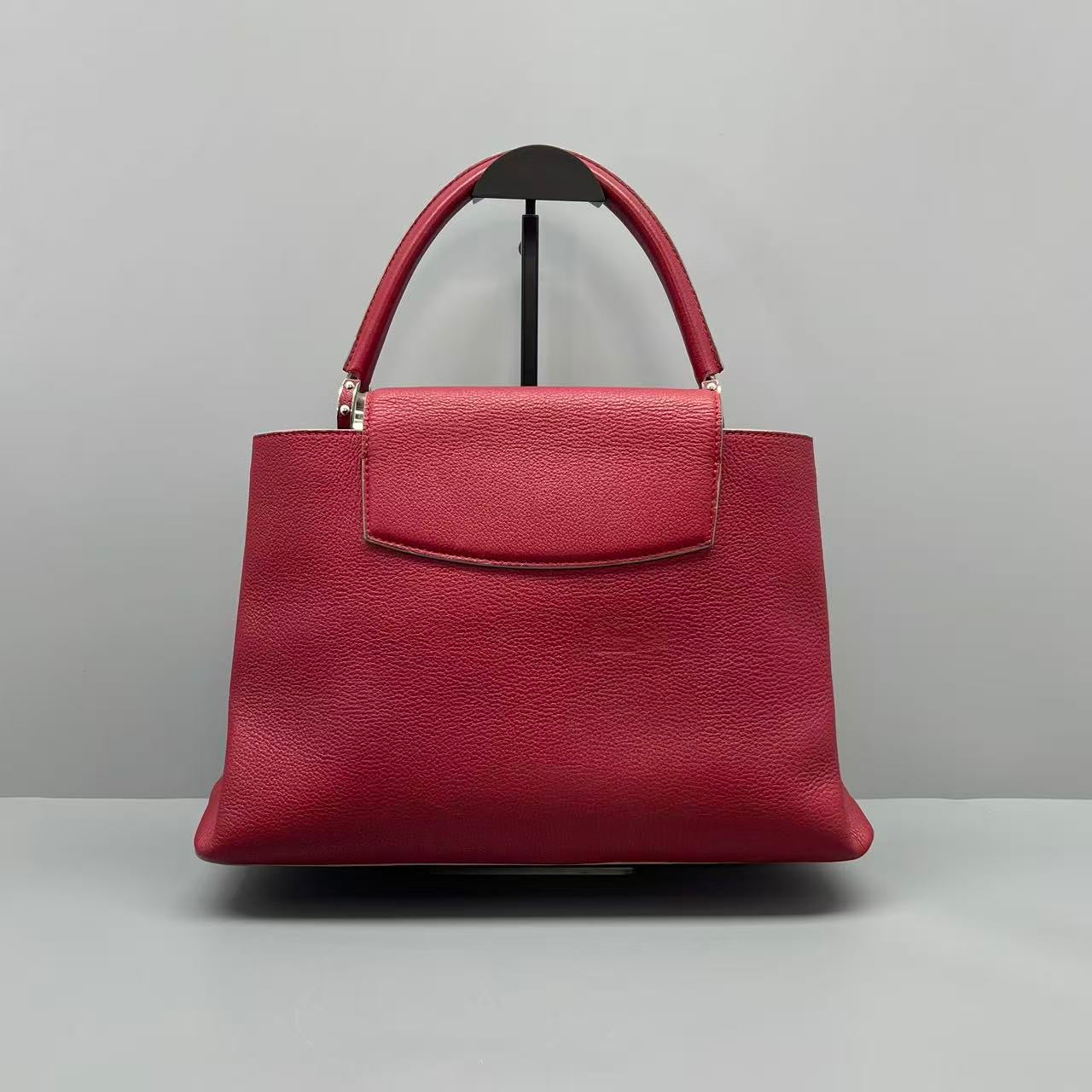 Louis Vuitton Red Calfskin Capucines MM