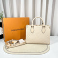 Louis Vuitton Onthego PM Cream Monogram Empreinte Tote Bag