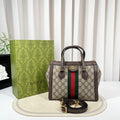 Gucci Ophidia Medium Tote Bag Ebony Brown