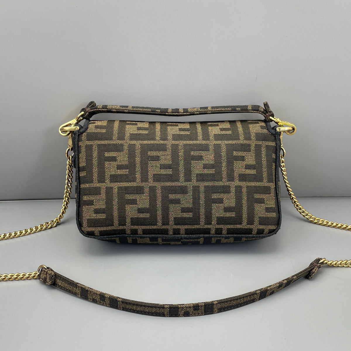 Fendi FF Zucca Canvas Baguette Mini