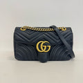 Gucci GG Marmont Medium 26 Black Chevron-Quilted