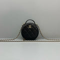 Chanel Black Caviar Quilted Round Crossbody Bag