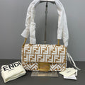 Fendi Baguette Medium FF Embroidered Fabric Gold‑Tone Hardware