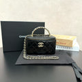 Chanel Vanity Case, Black Quilted Lambskin