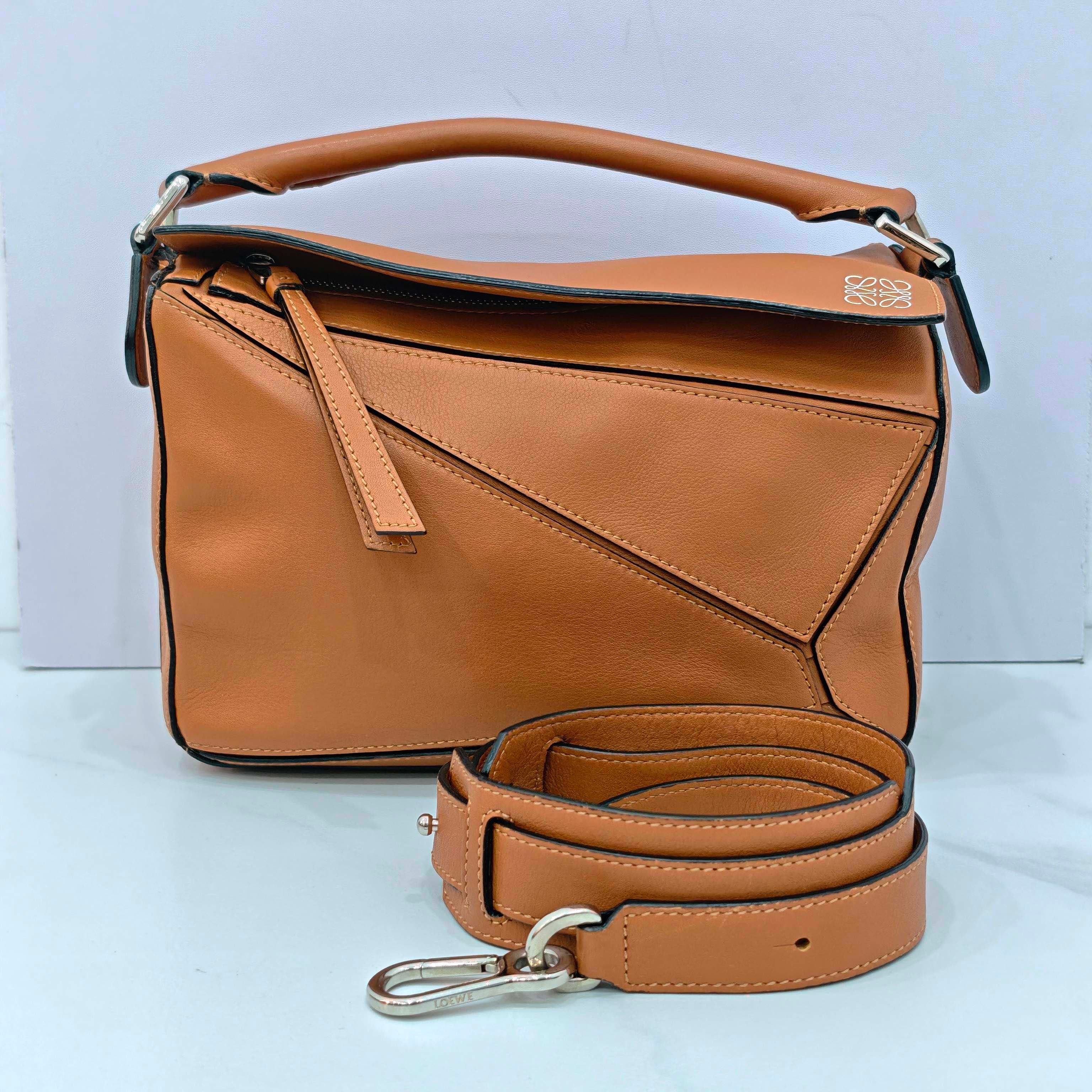 Loewe Puzzle Small Tan Calfskin Leather Bag