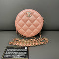 Chanel Round Clutch With Chain Blush Pink
