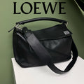 Loewe Black Medium Puzzle Silver hardware
