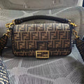 Fendi Medium FF Monogram Canvas Shoulder Crossbody Bag