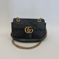 Gucci GG Marmont 22 Black Matelassé Leather Shoulder Bag